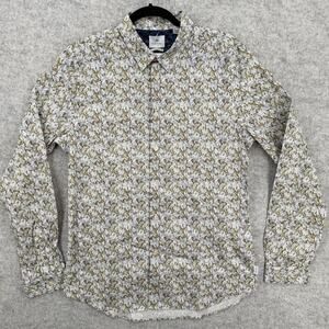 NWT PS Paul Smith Slim Fit Long Sleeve Floral Abstract Button Front Shirt LARGE